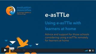 Screenshot of opening image in video Using e-asTTle with learners at home. Links to Vimeo site.